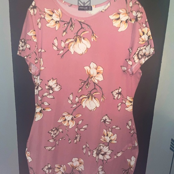 Cute Pink Floral Dress Popular Basics size 1x - Picture 1 of 5